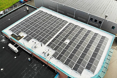 Photo of the photovoltaic system in EVVA Netherlands