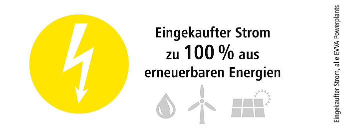 Grafik über eingekauften Strom aus 100 % erneuerbarer Energien