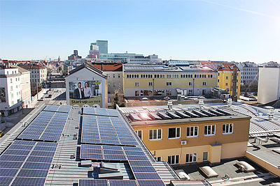 Photo of a part of the photovoltaic system from EVVA Vienna