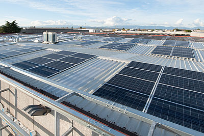 Photo of the photovoltaic system in EVVA Italy