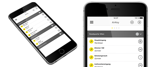 AirKey App auf Smartphone